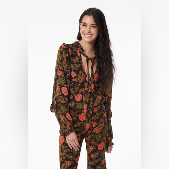 Spell Etienne noir top and pant set both size S - Picture 3 of 14